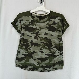 Lucky Brand Short Sleeve Camo T Shirt Women’s Small Green
